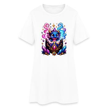 Kristalldrachen-Jungtier - Frauen T-Shirt-Kleid - Weiß - Vorne