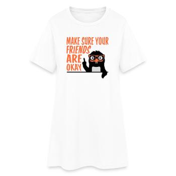 Make Sure Your Friends Are Okay Pinguin Nerd Geek - Frauen T-Shirt-Kleid - Weiß - Vorne