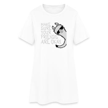 Make Sure Your Friends Are Okay Lama Sonnenbrille - Frauen T-Shirt-Kleid - Weiß - Vorne
