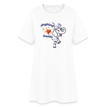 Everything is possible – elephant and mouse - Women’s T-Shirt Dress - white - Front
