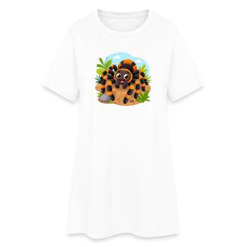 Funny tarantula - Women’s T-Shirt Dress - white - Front