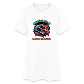 Gott als DJ – Jeder Tropfen zählt - Frauen T-Shirt-Kleid - Weiß - Vorne