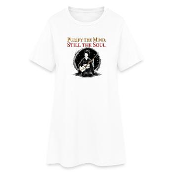 Reinigen Sie den Geist Still Die Seele Geisha Japanische Kunst - Frauen T-Shirt-Kleid - Weiß - Vorne