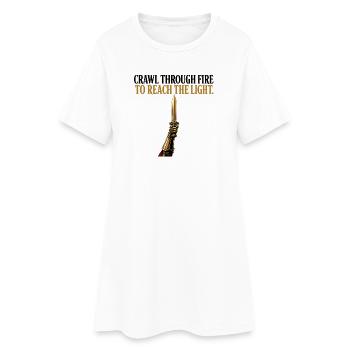 Gif de l’état d’esprit stoïque de guerrier rampant à travers l’épée de feu - Robe T-shirt Femme - blanc - Devant