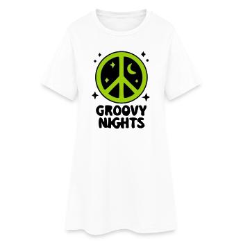 Groovy Peace Zeichen Logo - Frauen T-Shirt-Kleid - Weiß - Vorne