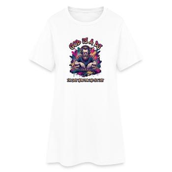 Gott ist ein DJ – Setlist-Vibes - Frauen T-Shirt-Kleid - Weiß - Vorne