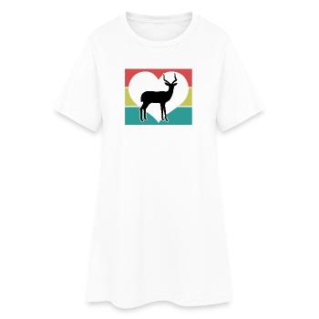 Silhouette vintage Cœur d’Antilope - Robe T-shirt Femme - blanc - Devant