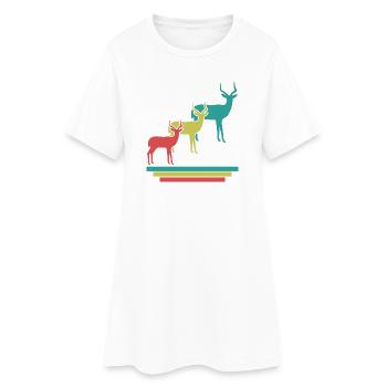 Antelope Silhouettes Safari - Women’s T-Shirt Dress - white - Front