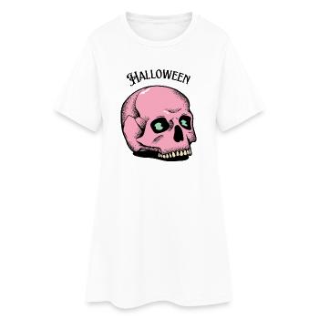 Pink Skull Halloween Totenkopf Gothic Geschenk - Frauen T-Shirt-Kleid - Weiß - Vorne