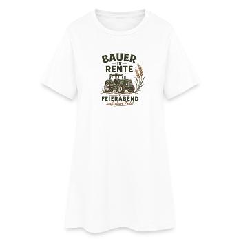 Bauer in Rente – Lustiger Traktor Landwirt Ruhe - Frauen T-Shirt-Kleid - Weiß - Vorne