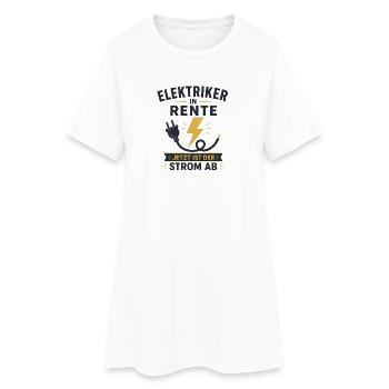 Elektriker in Rente – Lustiger Ruhestand Spruch - Frauen T-Shirt-Kleid - Weiß - Vorne