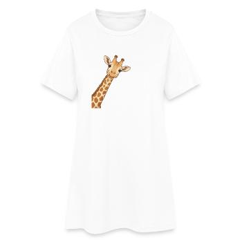 Giraffenhemd, Tierliebhaber-T-Shirt - Frauen T-Shirt-Kleid - Weiß - Vorne