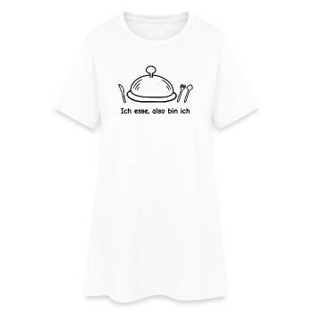 Ich esse, also bin ich - Frauen T-Shirt-Kleid - Weiß - Vorne