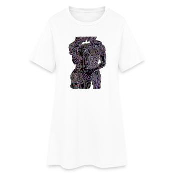 Neon-Paar mit Spiralen - Frauen T-Shirt-Kleid - Weiß - Vorne