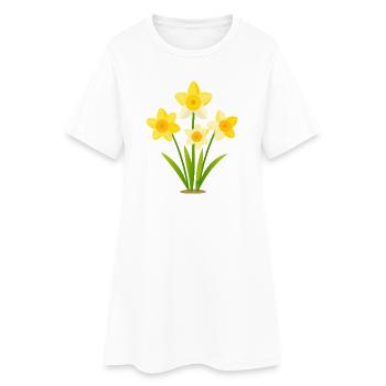 Daffodils - Women’s T-Shirt Dress - white - Front