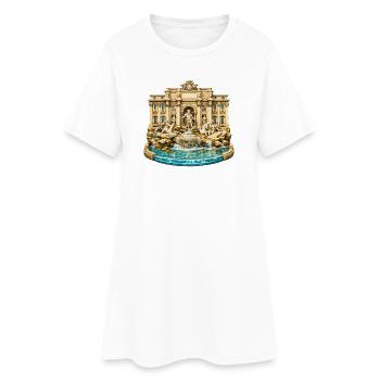 Trevi-Brunnen - Frauen T-Shirt-Kleid - Weiß - Vorne