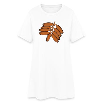 Datteln Kostüm Karneval Faschingskostüm Dattel - Frauen T-Shirt-Kleid - Weiß - Vorne