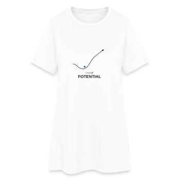 Ich habe Potenzial: Kinetischer Energieanstieg - Frauen T-Shirt-Kleid - Weiß - Vorne
