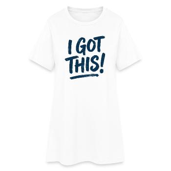 Ich schaffe das! Motivationsbürste - Frauen T-Shirt-Kleid - Weiß - Vorne