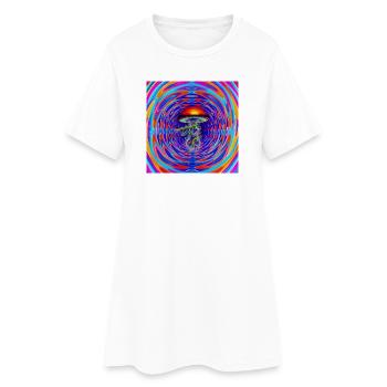 70s_Goa_Mushroom_ - Women’s T-Shirt Dress - white - Front
