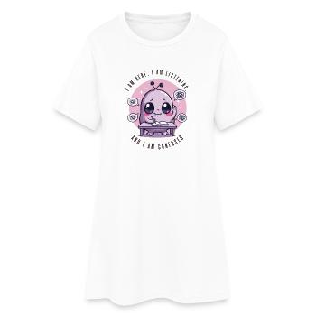 I Am Listening and Confused Alien - Women’s T-Shirt Dress - white - Front