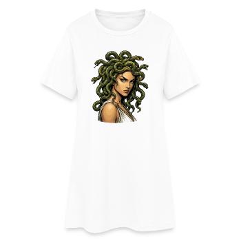 Medusa Schlangenhaar Ikone - Frauen T-Shirt-Kleid - Weiß - Vorne