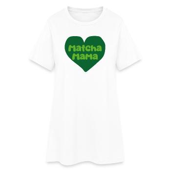 Cœur de Mama Matcha - Robe T-shirt Femme - blanc - Devant