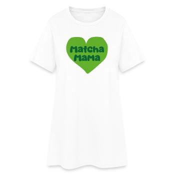 Matcha Mama Herz-Design - Frauen T-Shirt-Kleid - Weiß - Vorne