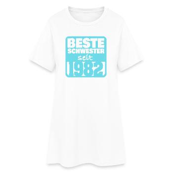 1982 - Frauen T-Shirt-Kleid - Weiß - Vorne