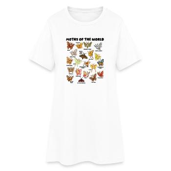 Entomologie à table des papillons de nuit du monde Kawaii - Robe T-shirt Femme - blanc - Devant