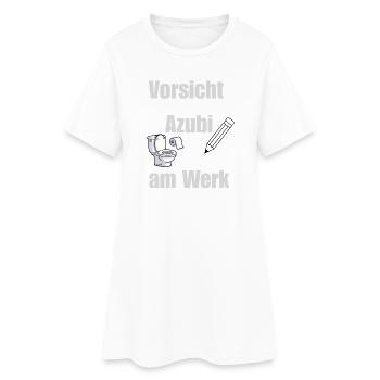 Vorsicht Azubi am Werk / Lustiges Azubi Design  - Frauen T-Shirt-Kleid - Weiß - Vorne
