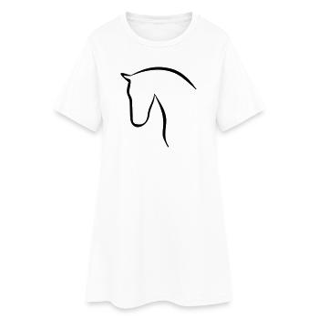 Pferd elegante Silhouette Pferdekopf - Frauen T-Shirt-Kleid - Weiß - Vorne