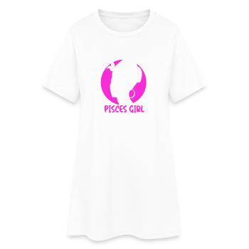 Sternzeichen Fische - Frauen T-Shirt-Kleid - Weiß - Vorne