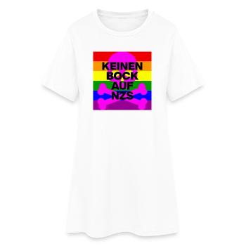KEINEN BOCK AUF NZS, NO NZS, NO AFD, SKULL PINK - Frauen T-Shirt-Kleid - Weiß - Vorne