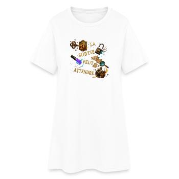 Sortie peut attendre – Steampunk mystique - Robe T-shirt Femme - blanc - Devant