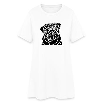 Black Dog - Frauen T-Shirt-Kleid - Weiß - Vorne