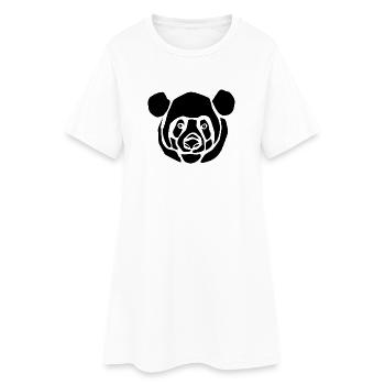 panda_black - Frauen T-Shirt-Kleid - Weiß - Vorne