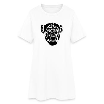 monckey_black - Frauen T-Shirt-Kleid - Weiß - Vorne