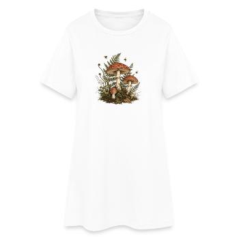 Cottagecore Mushroom Botanical Vintage - Frauen T-Shirt-Kleid - Weiß - Vorne
