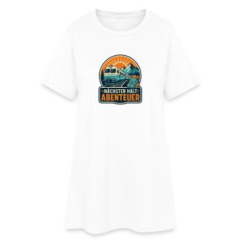 Nächster Halt Abenteuer Zugreise - Frauen T-Shirt-Kleid - Weiß - Vorne