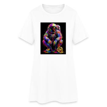 Bunte Weltraumkunst - Frauen T-Shirt-Kleid - Weiß - Vorne