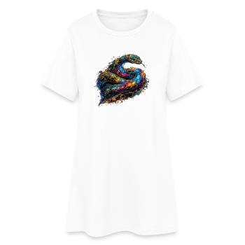 Himmlische Schlange - Frauen T-Shirt-Kleid - Weiß - Vorne