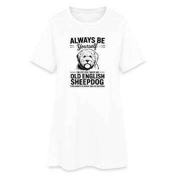 Vieux cadeau de la blague du chien de berger anglais : Bobtail - Robe T-shirt Femme - blanc - Devant