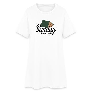 Lazy Sunday Book Club Vintage Aesthetic  - Frauen T-Shirt-Kleid - Weiß - Vorne