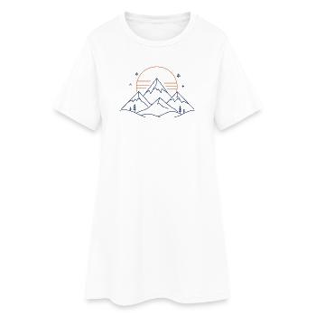 Berglandschaft mit Sonne - Frauen T-Shirt-Kleid - Weiß - Vorne