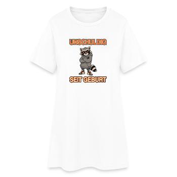 Unschuldig Seit Geburt Waschbär - Frauen T-Shirt-Kleid - Weiß - Vorne