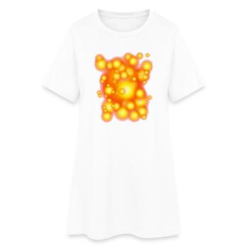 Leuchtende Orbs Muster - Frauen T-Shirt-Kleid - Weiß - Vorne