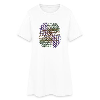 Kaleidoskopischer Kreisdruck - Frauen T-Shirt-Kleid - Weiß - Vorne