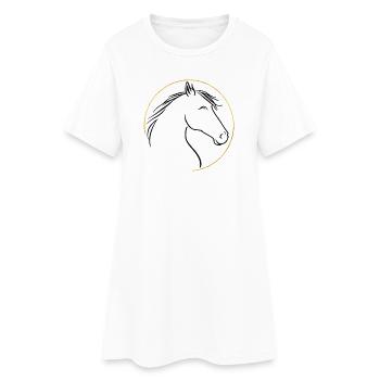Wilde Mähne, Sanfte Anmut - Frauen T-Shirt-Kleid - Weiß - Vorne