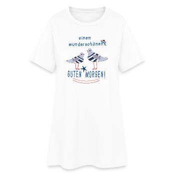 Guten Morgen mit Möwen - Frauen T-Shirt-Kleid - Weiß - Vorne